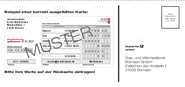 Ablesekarte GWB 2020